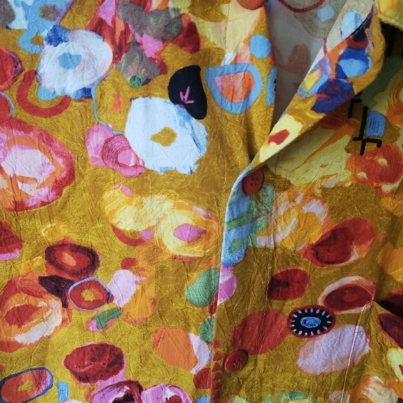 JAMS WORLD Hawaiian Camp SHIRT TOP Mens XL GOLD RUSH Pocket - Picture 4 of 8